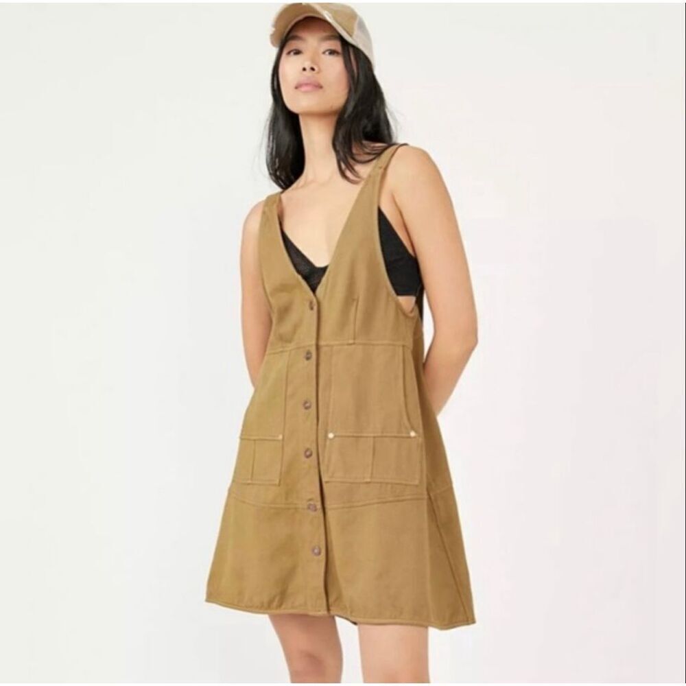 🌻 We The Free Pocket Full of Sunshine Khaki Dress Size Small